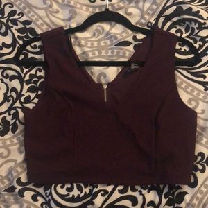 Plum/ purple crop top with back zipper